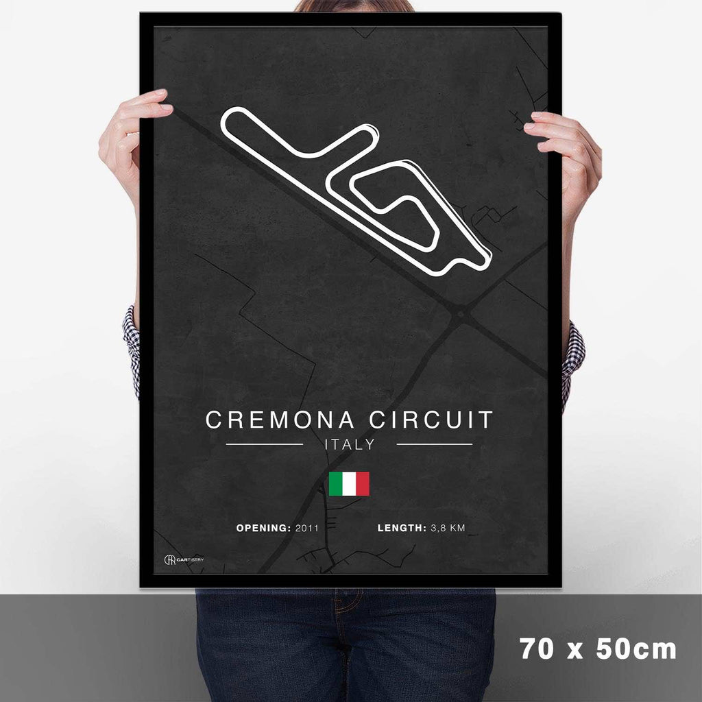 Cremona Rennstrecken Poster - Dunkel - Cartistry
