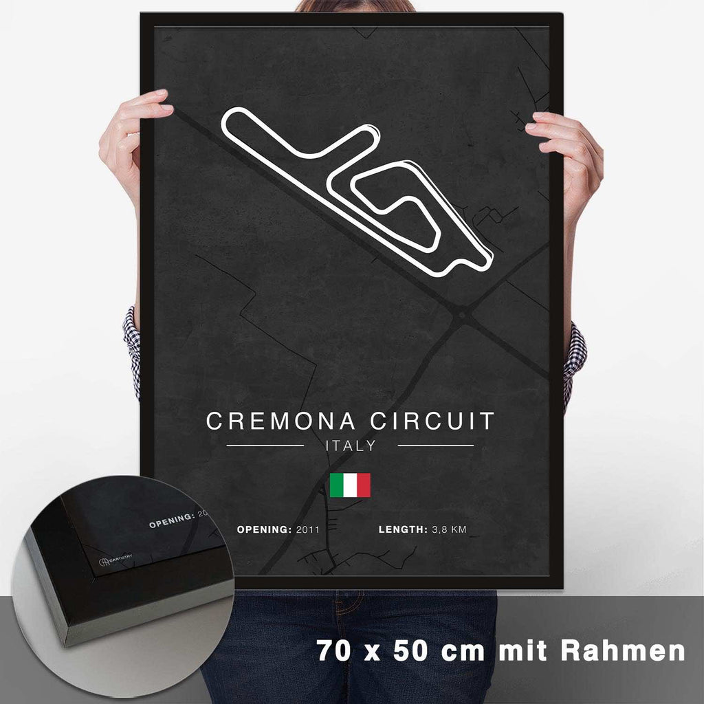 Cremona Rennstrecken Poster - Dunkel - CARTISTRY
