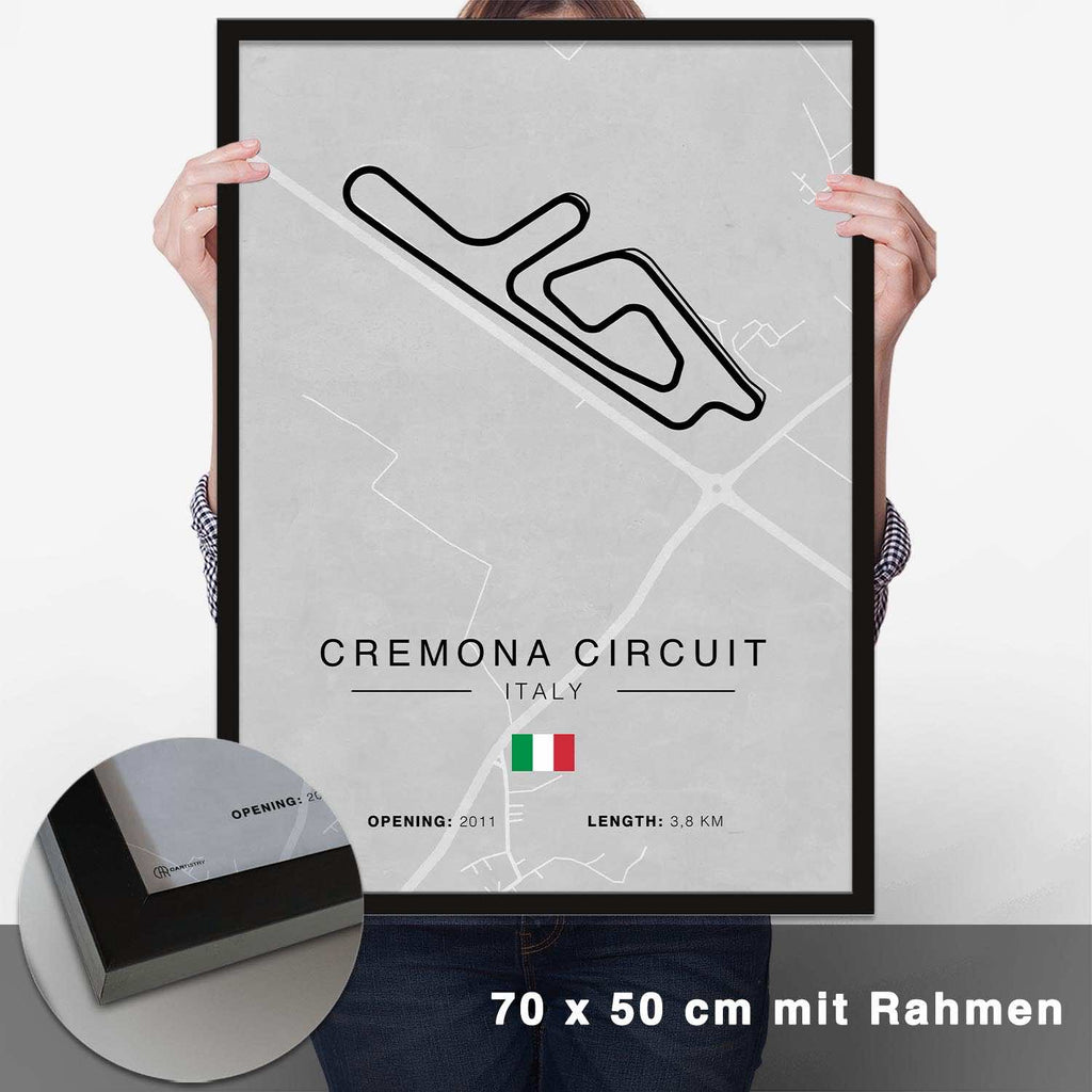 Cremona Rennstrecken Poster - Hell - CARTISTRY