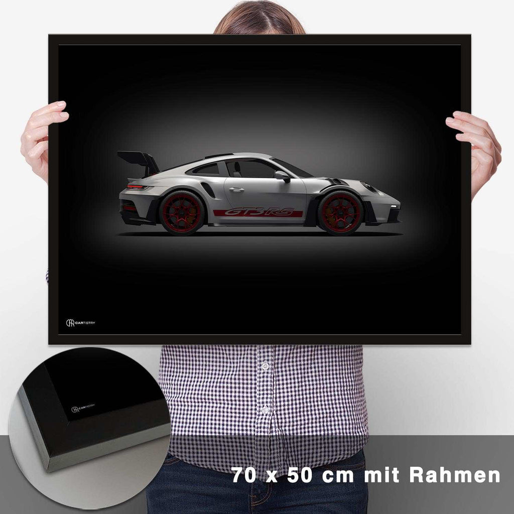 911 GT3 RS (992) Poster Seite Dunkel - CARTISTRY