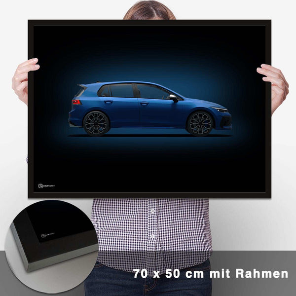 Lade das Bild in den Galerie-Viewer, Golf 8 R Poster Seite Dunkel - CARTISTRY