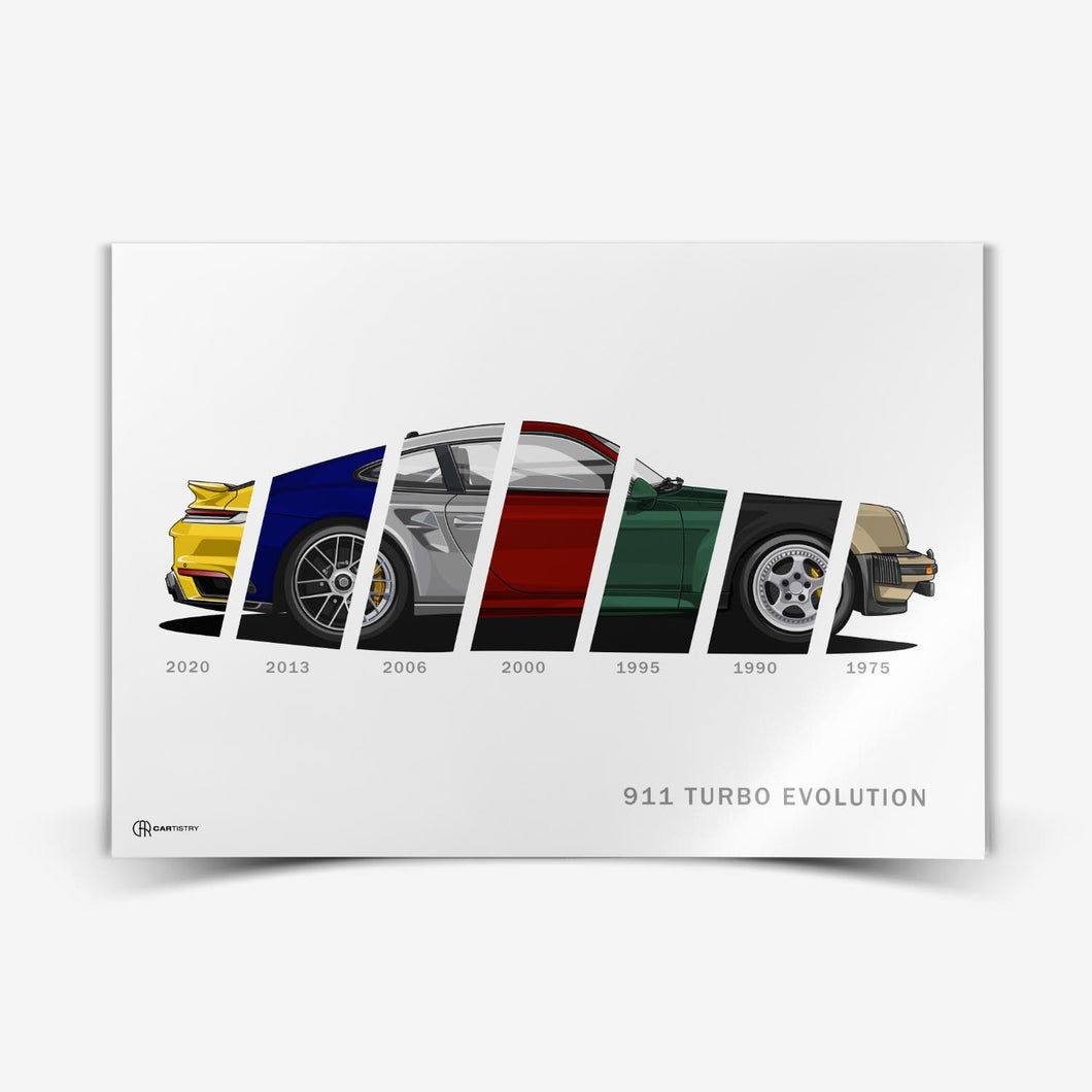 911 Turbo Generationen Poster Seite - Cartistry
