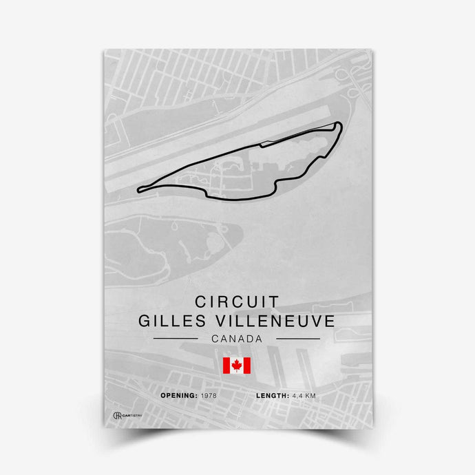 Gilles Villeneuve Rennstrecken Poster - Hell - Cartistry