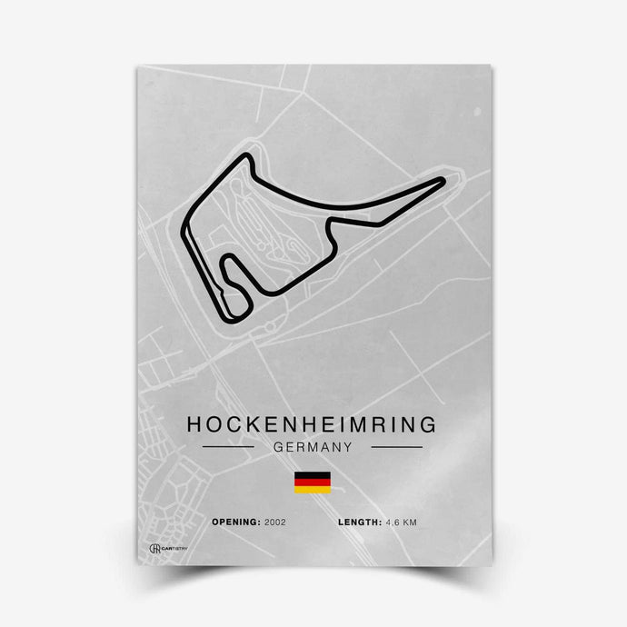 Hockenheimring Rennstrecken Poster - Hell - Cartistry