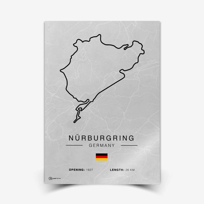 Nürburgring Rennstrecken Poster - Hell - Cartistry