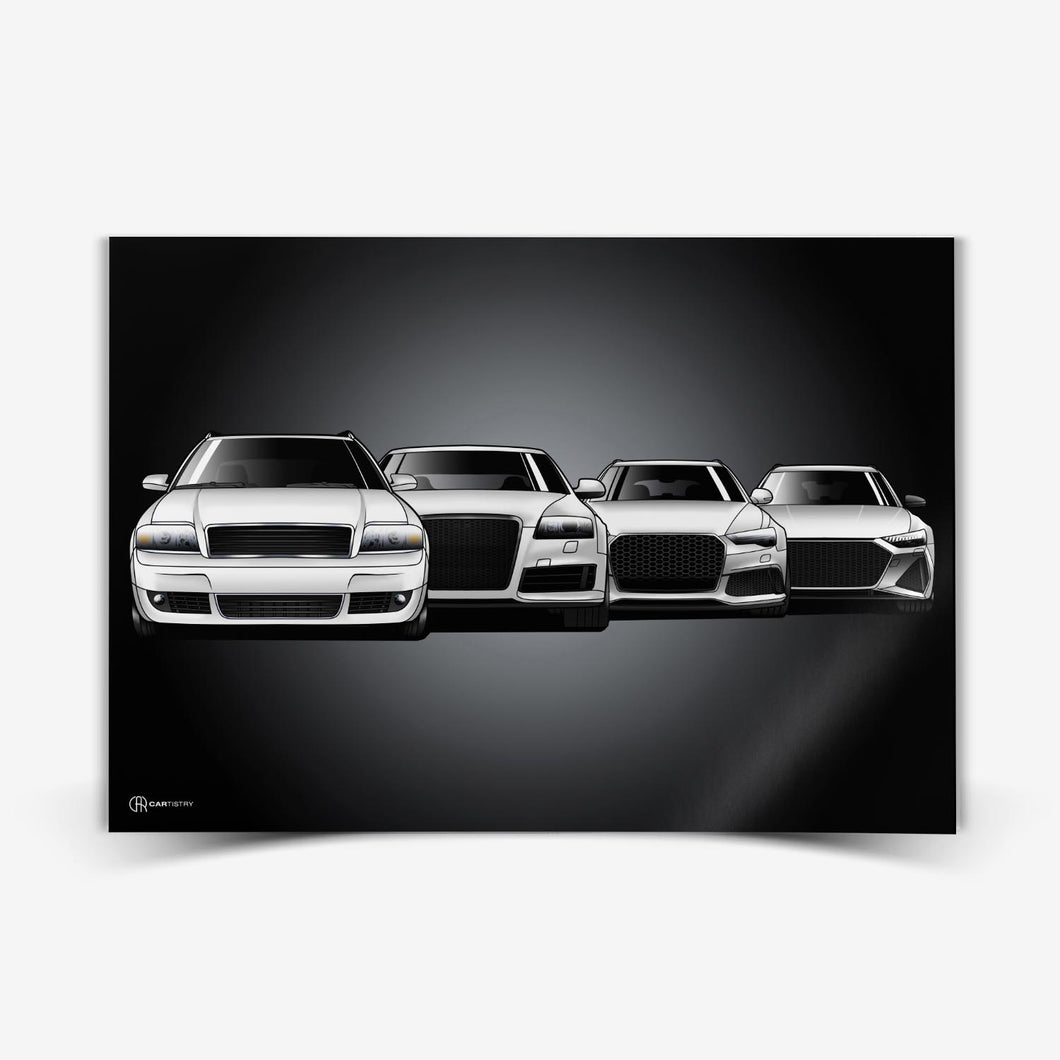 RS6 Generationen Poster Horizontal - Cartistry