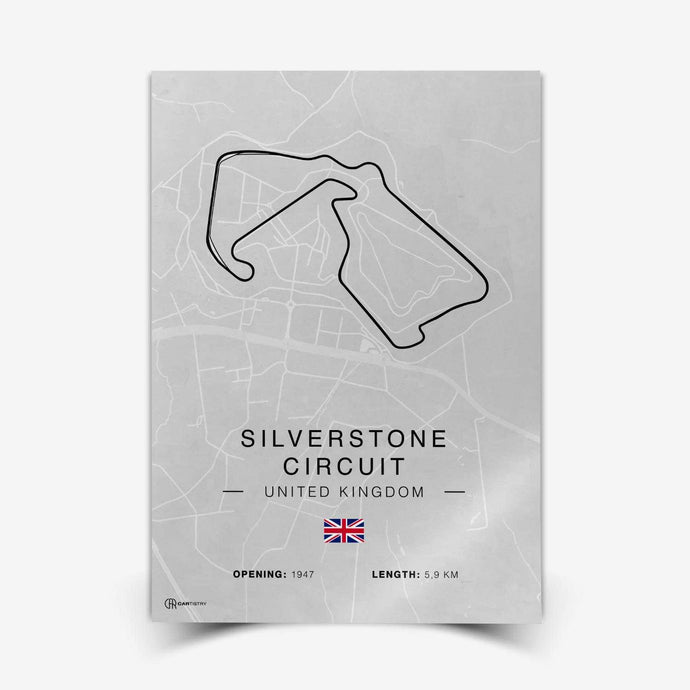 Silverstone Rennstrecken Poster - Hell - Cartistry