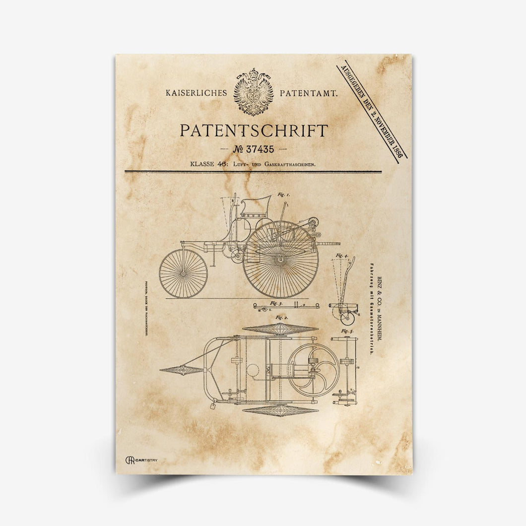 Patent Poster Carl Benz - Cartistry