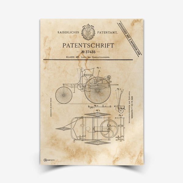 Lade das Bild in den Galerie-Viewer, Patent Poster Carl Benz - Cartistry
