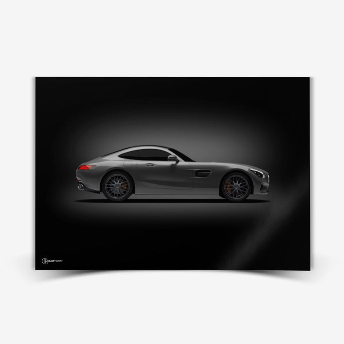 AMG GT Poster Seite Dunkel - Cartistry