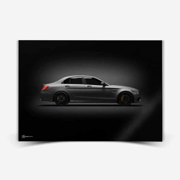 C63 AMG Poster Seite Dunkel - Cartistry