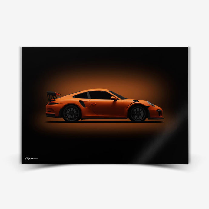 911 GT3 RS Poster Seite Dunkel - Cartistry