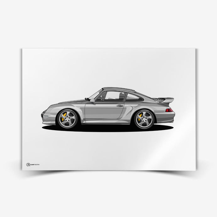 911 Turbo (993) Artwork Poster Hell - Cartistry
