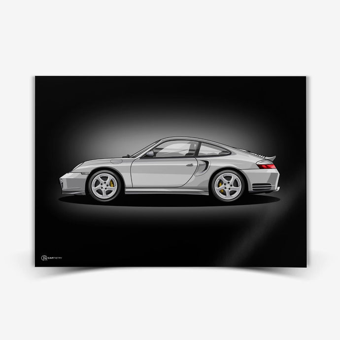 911 Turbo (996) Artwork Poster Dunkel - Cartistry