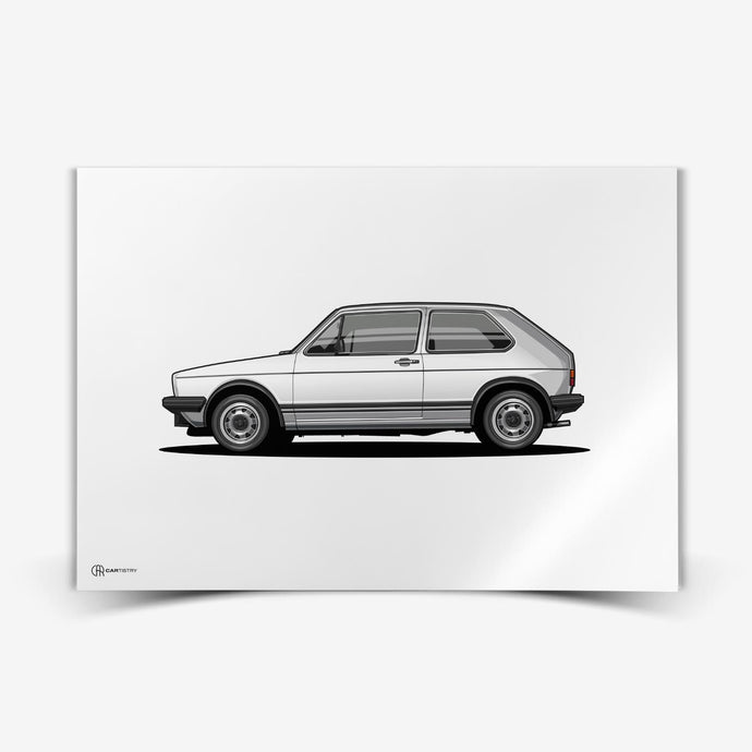 Golf 1 GTI Poster Hell - Cartistry