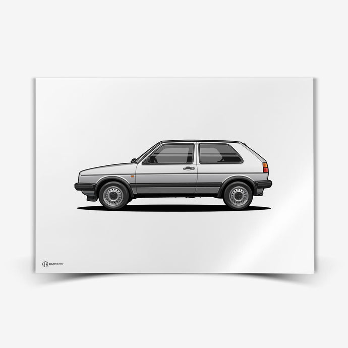 Golf 2 GTI Poster Hell - Cartistry