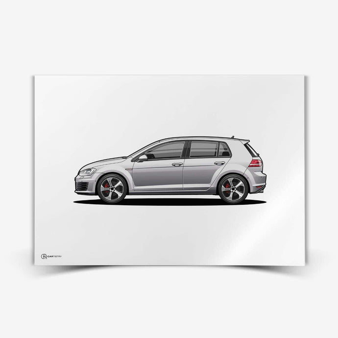 Golf 7 GTI Poster Hell - Cartistry