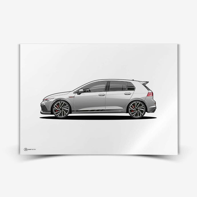 Golf 8 GTI Poster Hell - Cartistry