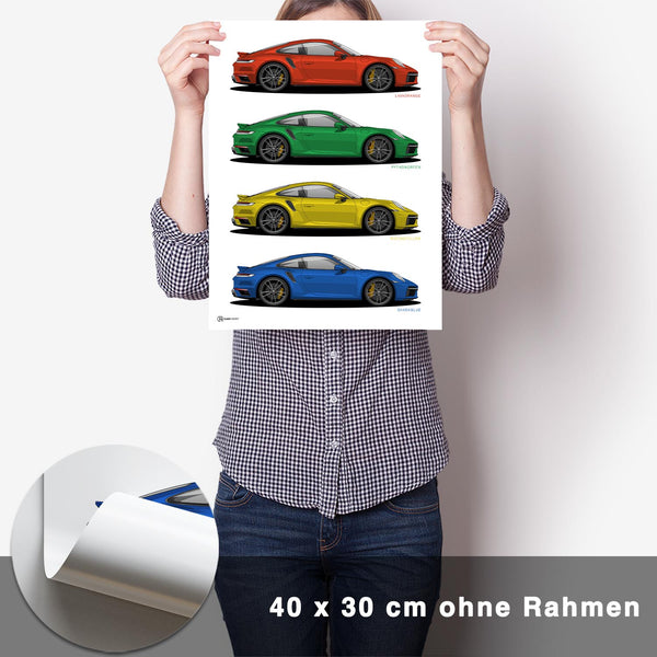 Lade das Bild in den Galerie-Viewer, 911 Turbo (992) Werksfarben Poster - CARTISTRY
