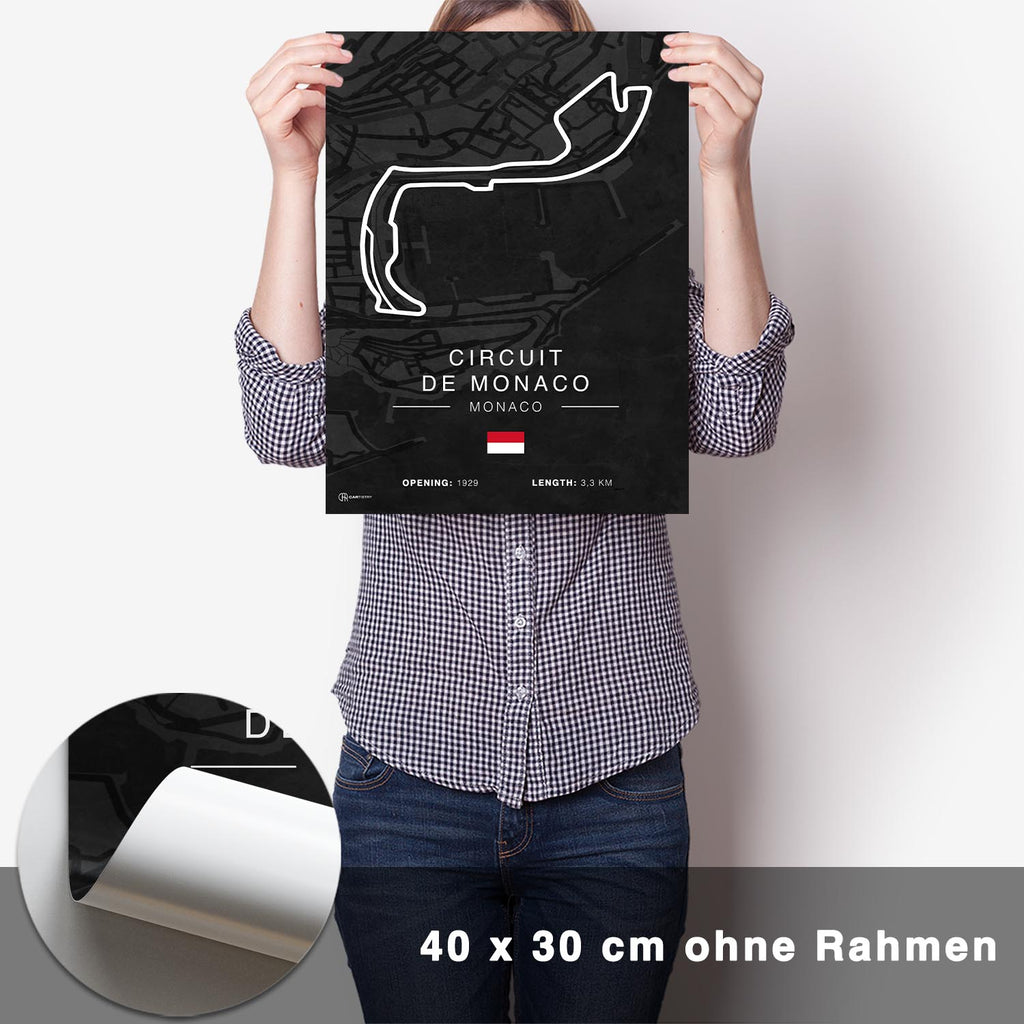 Monaco Rennstrecken Poster - Dunkel - CARTISTRY