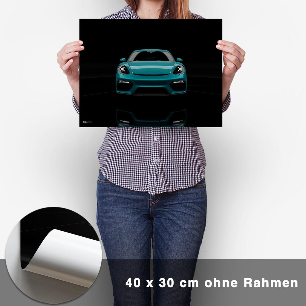Cayman GT4 Dark Front Poster - CARTISTRY