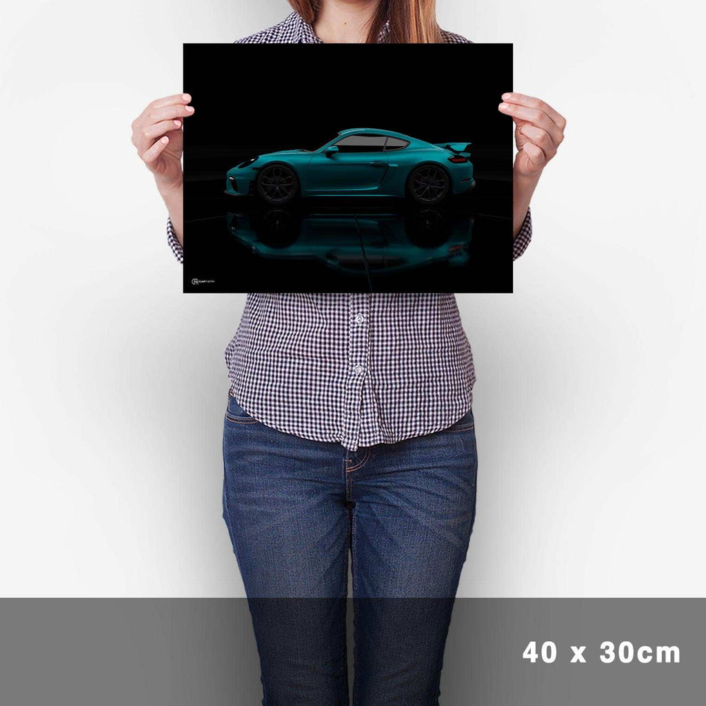 Cayman GT4 Dark Seite Poster - Cartistry