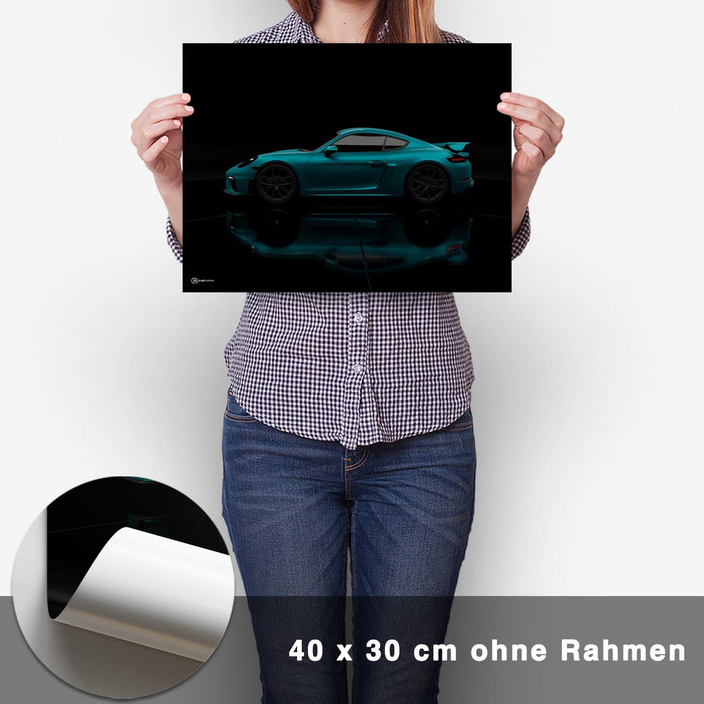 Cayman GT4 Dark Seite Poster - CARTISTRY