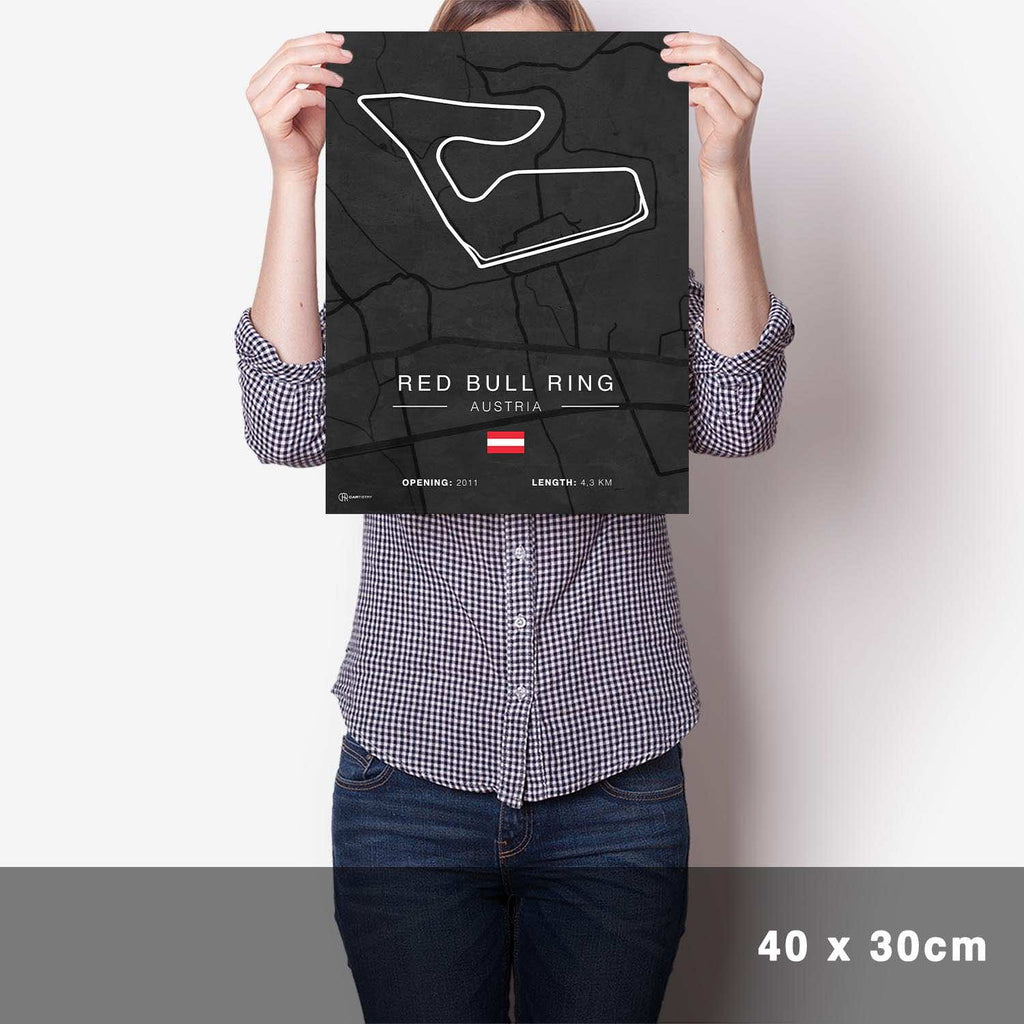 Red Bull Ring Rennstrecken Poster - Dunkel - Cartistry