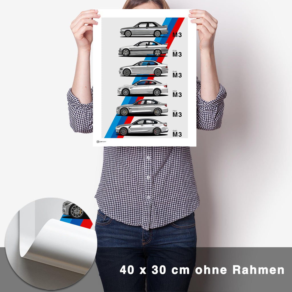 M3 Generationen Poster Seite Hell - CARTISTRY
