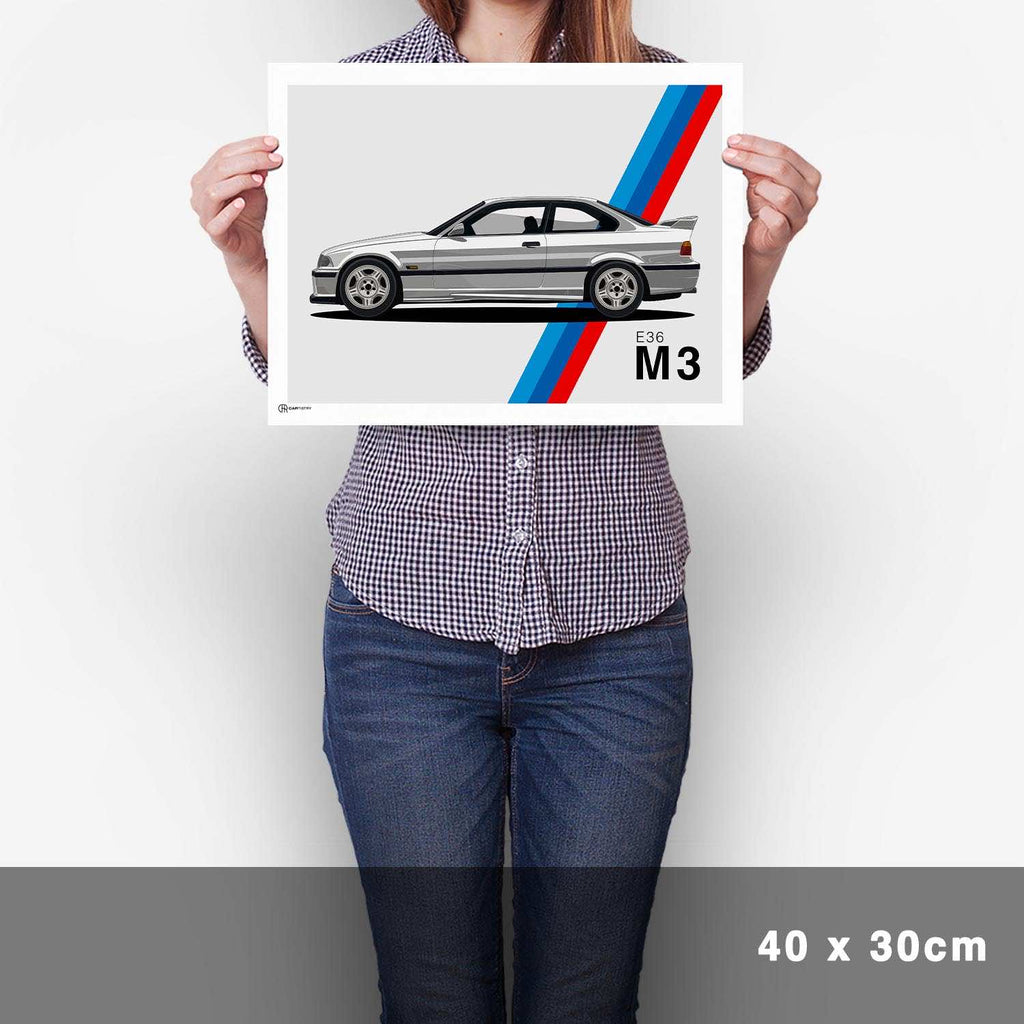 M3 E36 Artwork Poster - Cartistry