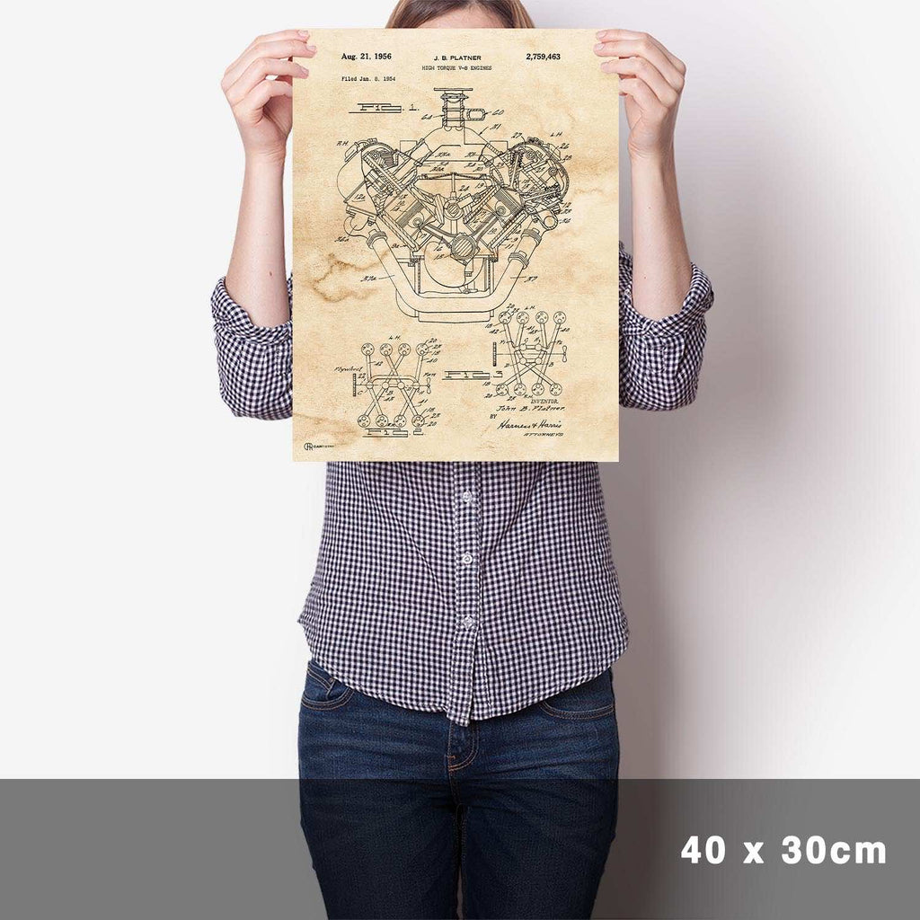 Patent Poster V8 Motor - Cartistry