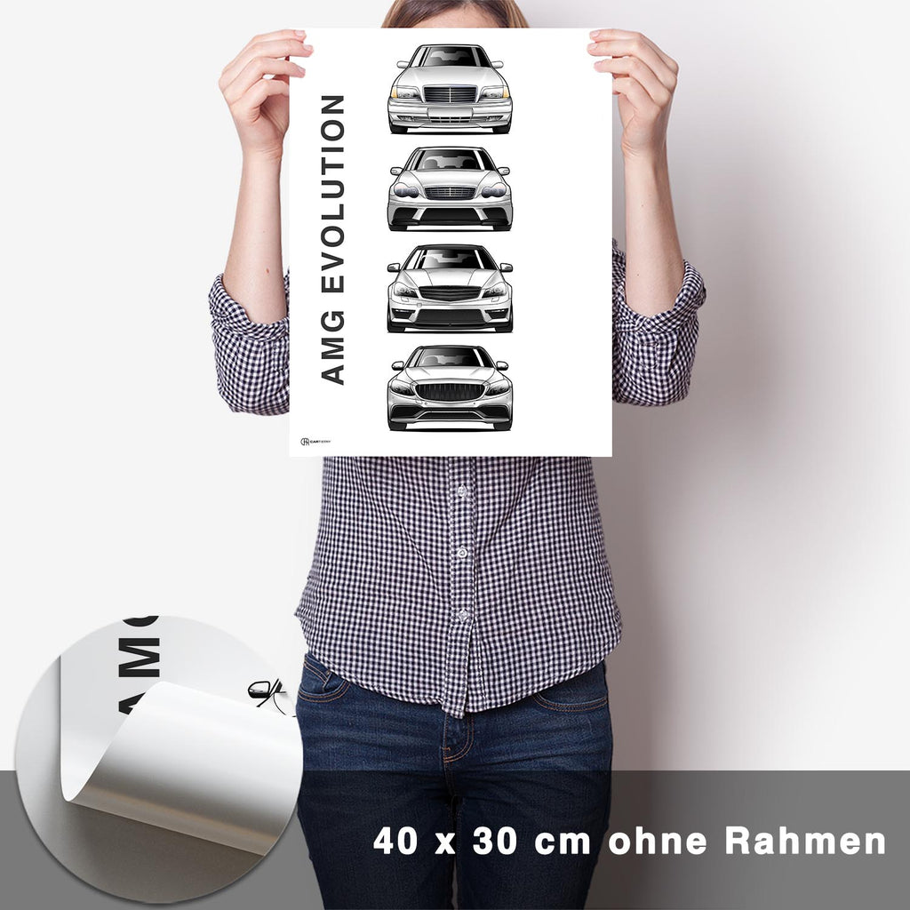 AMG C-Klasse Generationen Poster Vertikal - CARTISTRY