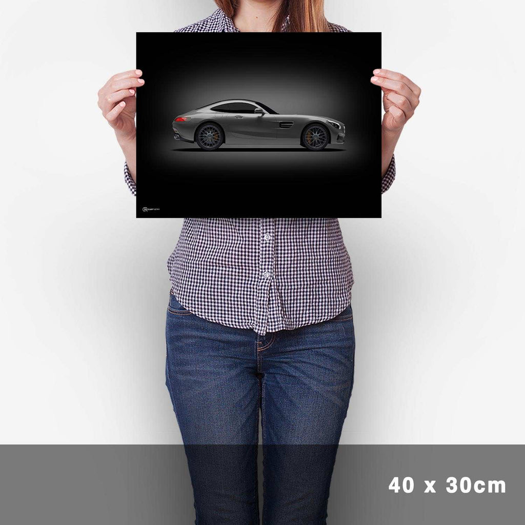 AMG GT Poster Seite Dunkel - Cartistry