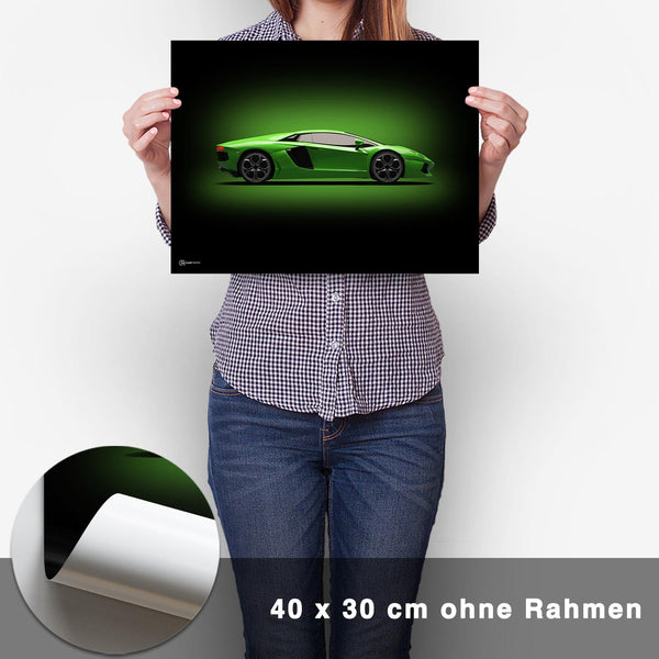 Lade das Bild in den Galerie-Viewer, Aventador Poster Seite Dunkel - CARTISTRY

