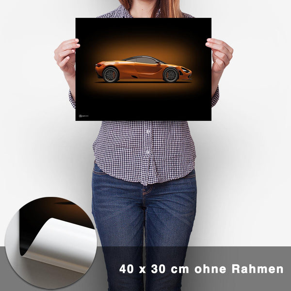 Lade das Bild in den Galerie-Viewer, 720S Poster Seite Dunkel - CARTISTRY
