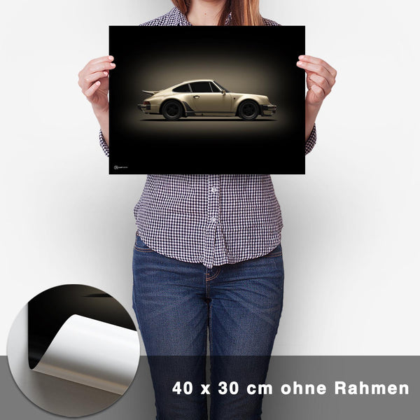 Lade das Bild in den Galerie-Viewer, 911 Turbo (930) Poster Seite Dunkel - CARTISTRY
