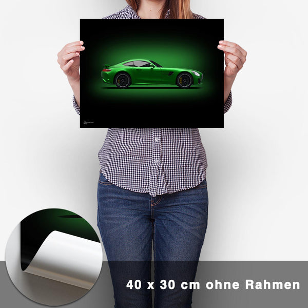 Lade das Bild in den Galerie-Viewer, AMG GT R Poster Seite Dunkel - CARTISTRY
