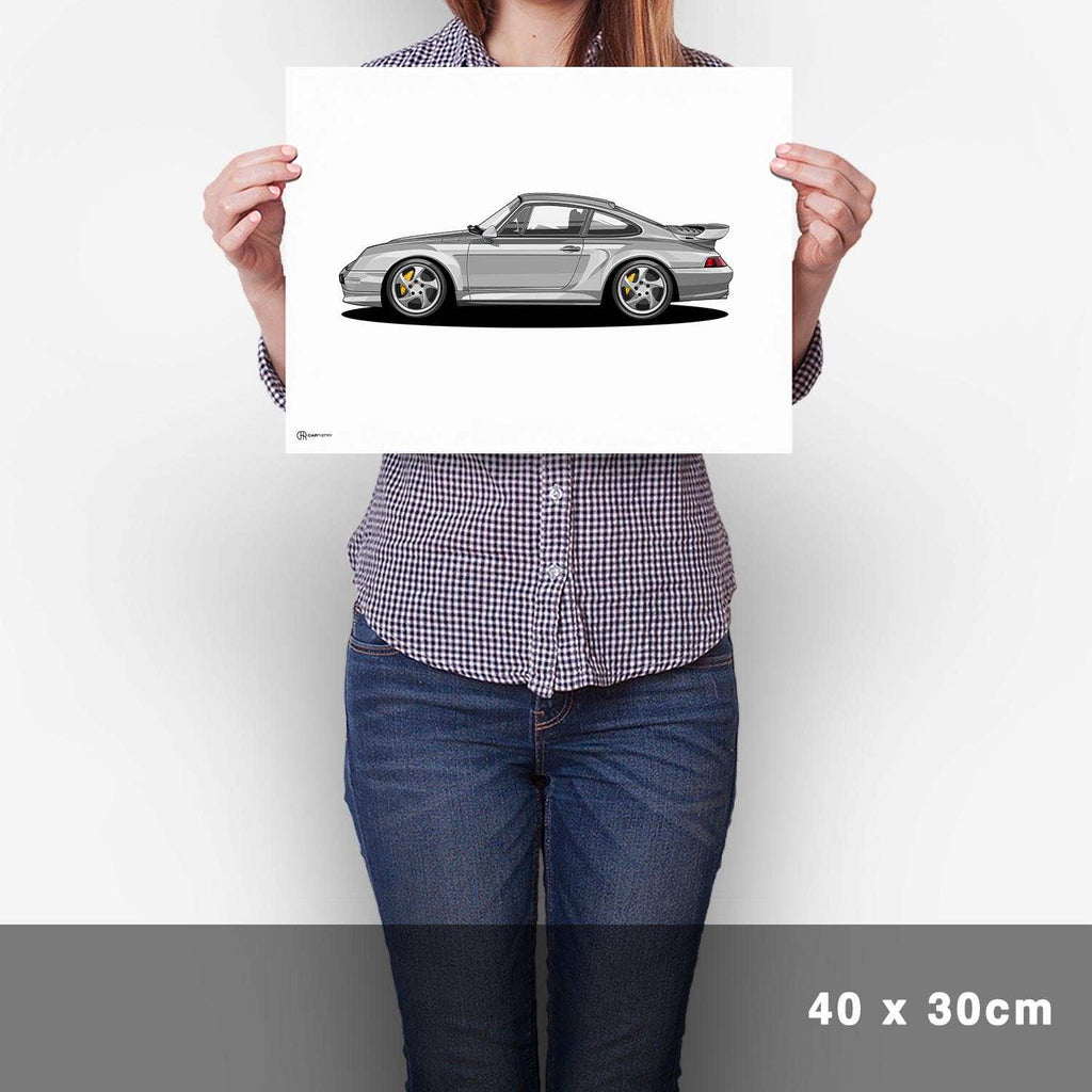 911 Turbo (993) Artwork Poster Hell - Cartistry