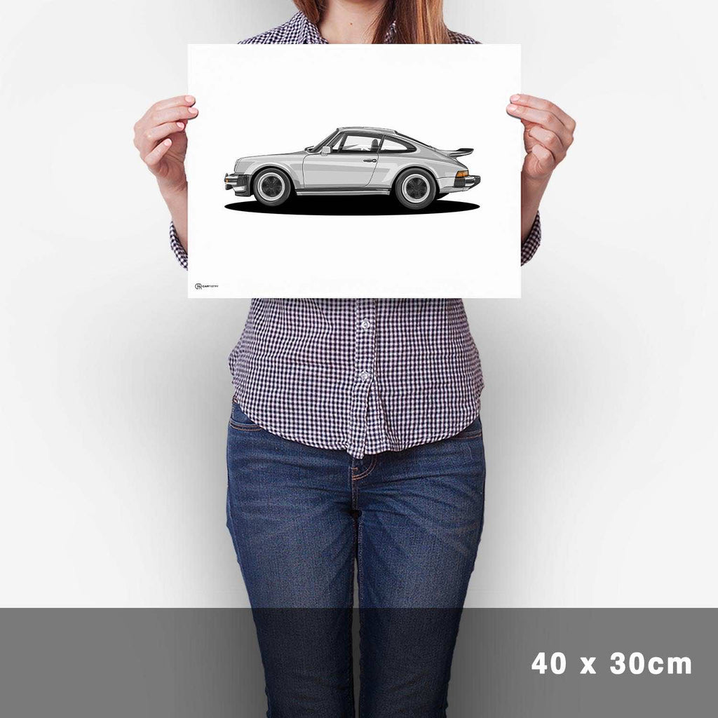 911 Turbo (930) Artwork Poster Hell - Cartistry