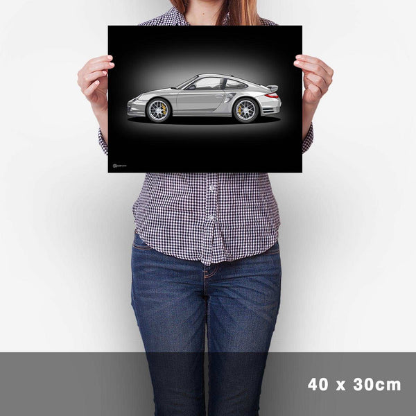 Lade das Bild in den Galerie-Viewer, 911 Turbo (997) Artwork Poster Dunkel - Cartistry
