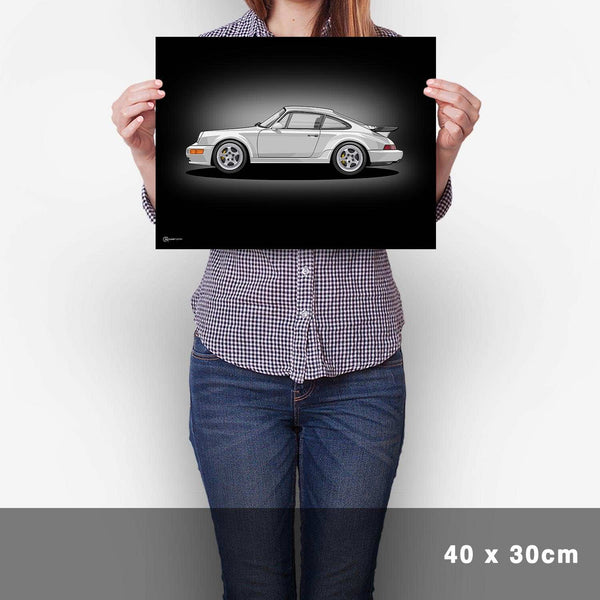 Lade das Bild in den Galerie-Viewer, 911 Turbo (964) Artwork Poster Dunkel - Cartistry
