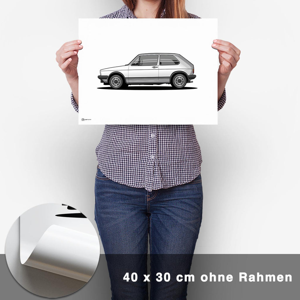 Golf 1 GTI Poster Hell - CARTISTRY