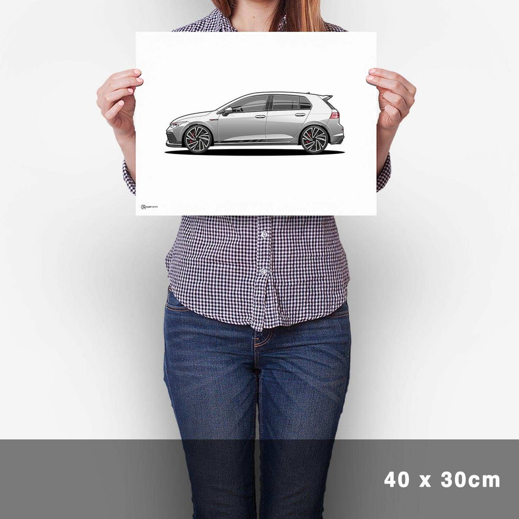 Golf 8 GTI Poster Hell - Cartistry