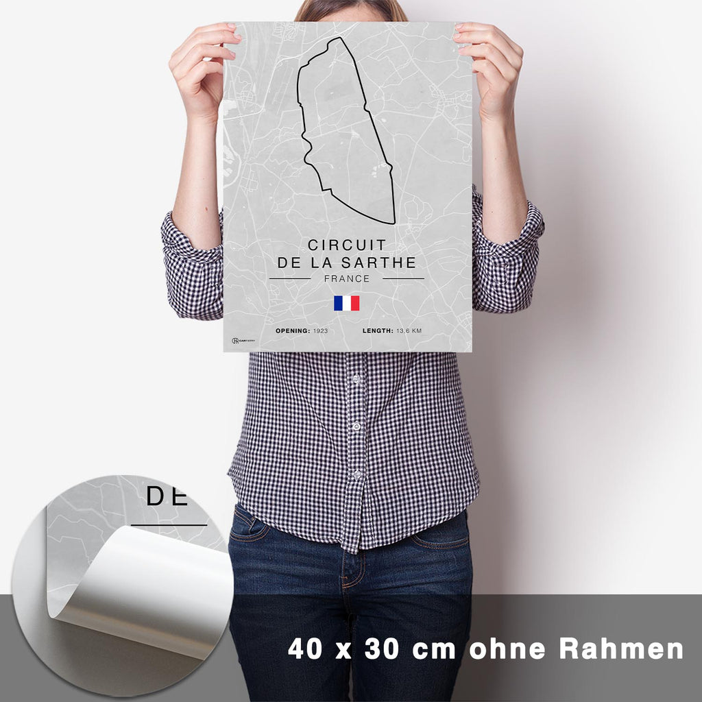Circuit de la Sarthe Rennstrecken Poster - Hell - CARTISTRY