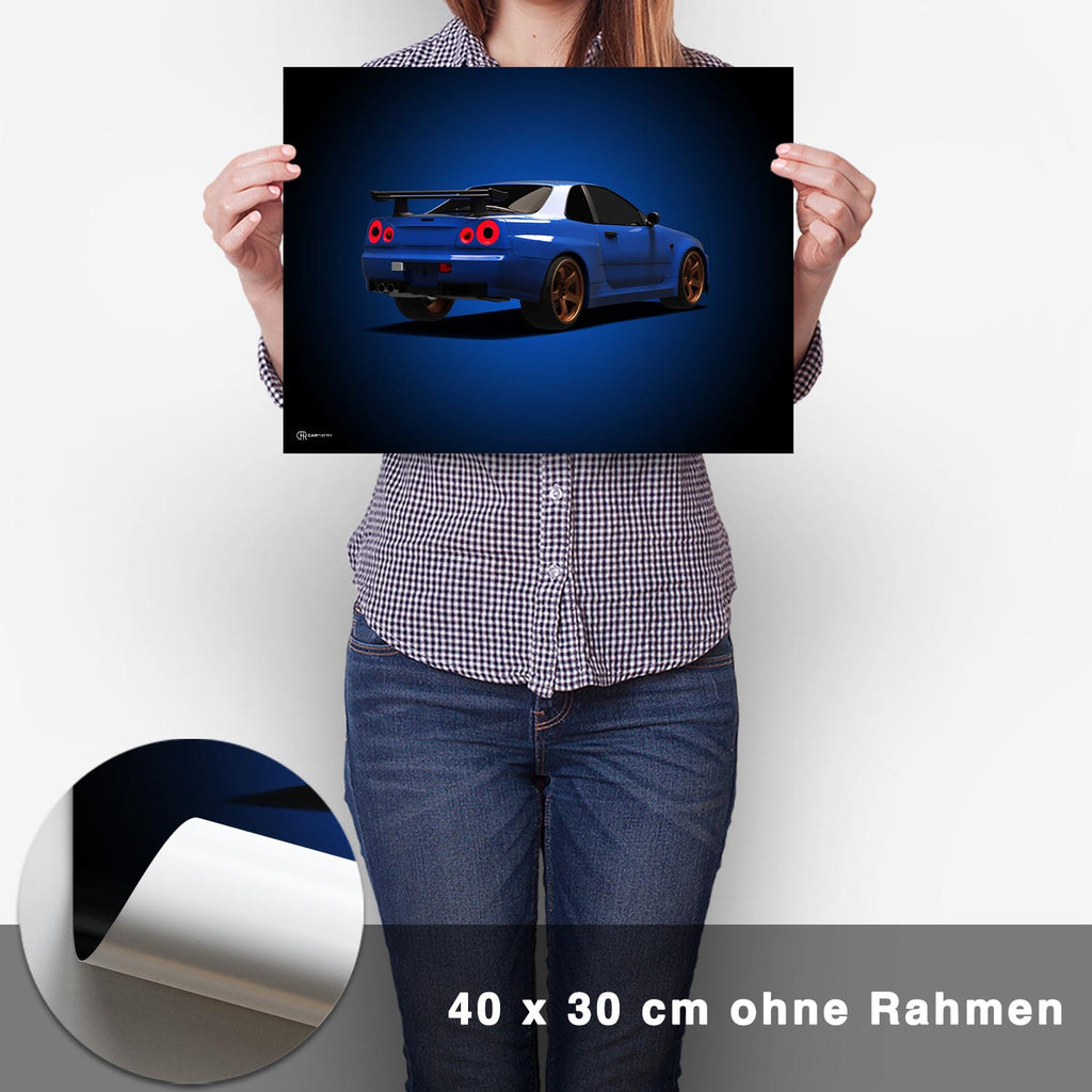 GT-R R34 Poster - CARTISTRY
