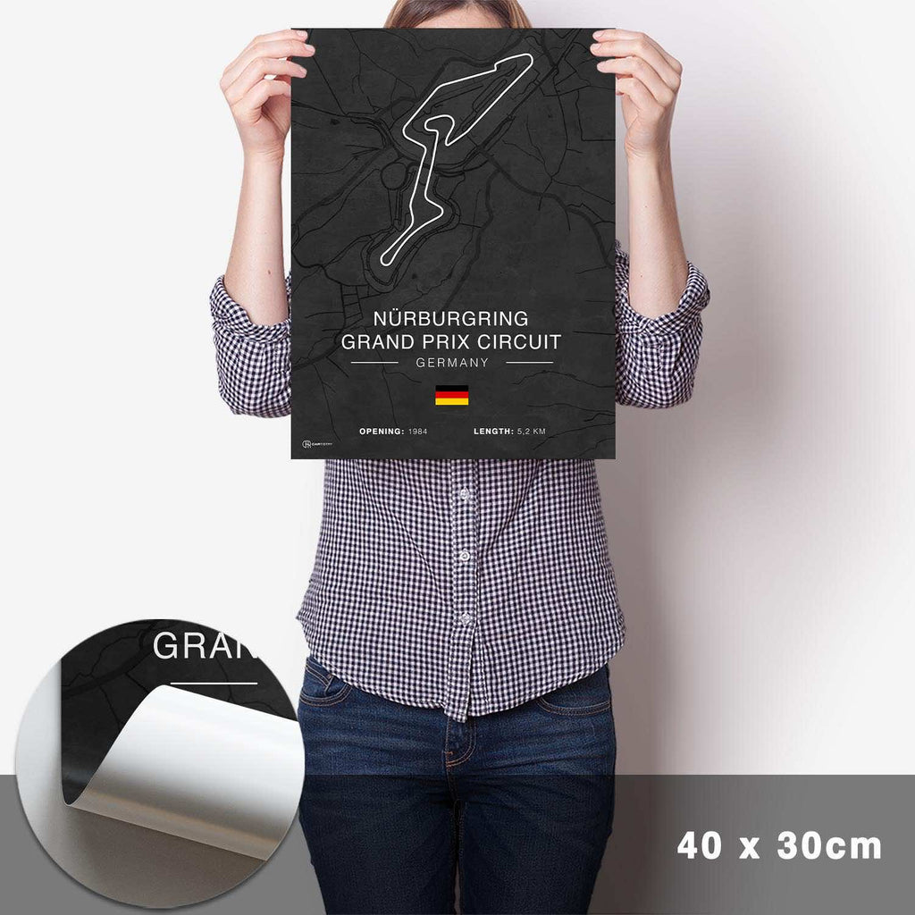 Nürburgring GP Circuit Rennstrecken Poster - Dunkel - Cartistry