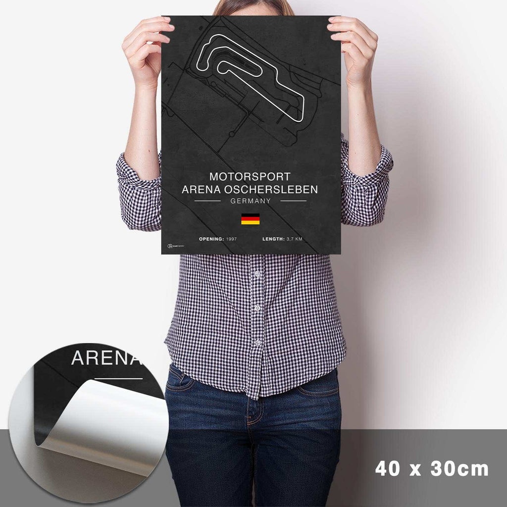 Oschersleben Rennstrecken Poster - Dunkel - Cartistry