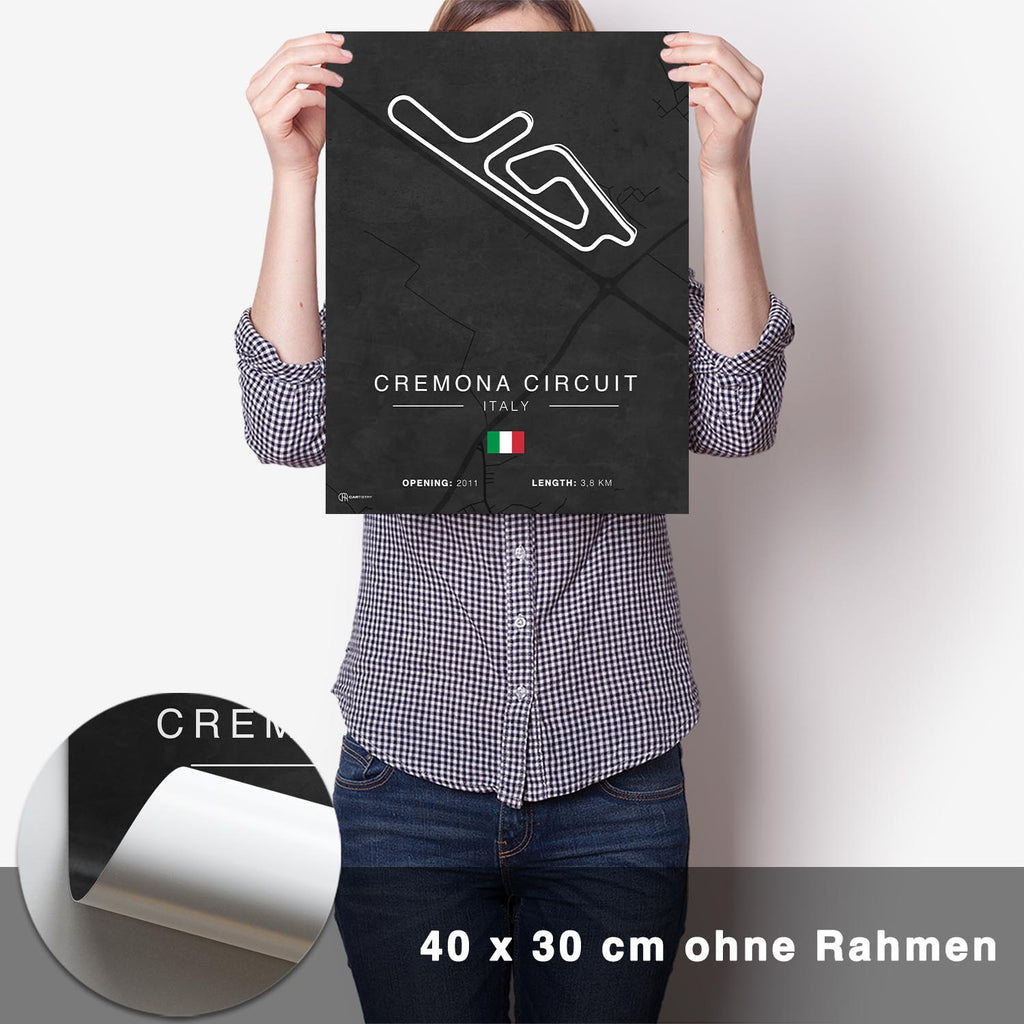 Cremona Rennstrecken Poster - Dunkel - CARTISTRY