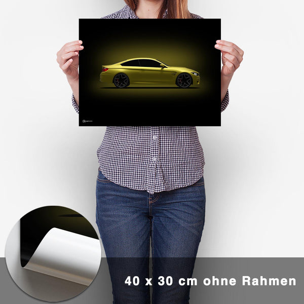 Lade das Bild in den Galerie-Viewer, M4 F82 Poster Seite Dunkel - CARTISTRY
