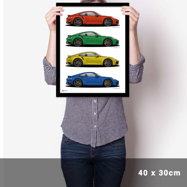 Lade das Bild in den Galerie-Viewer, 911 Turbo (992) Werksfarben Poster - Cartistry
